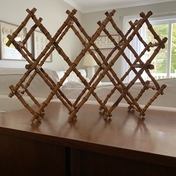 Vintage Bamboo Wine Rack Mid Century Modern - Picture 2 of 7